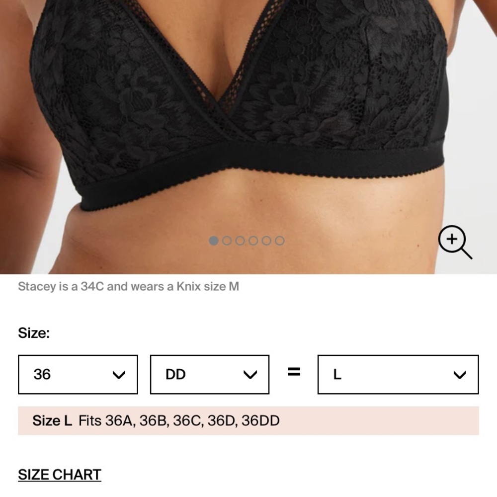 Knix brand deep v bra